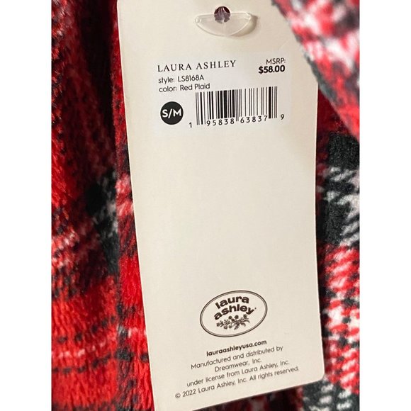 New Laura Ashley Plaid Christmas winter Bath robe Sz S/M - missing belt - Picture 3 of 7